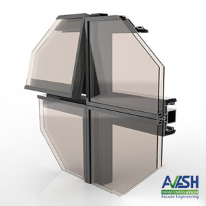 نمای کرتین وال مدل CA 50 FRICTION HINGE